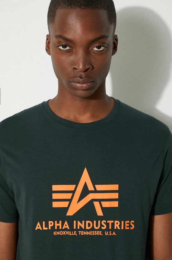 Бавовняна футболка Alpha Industries 100501.353 зелений