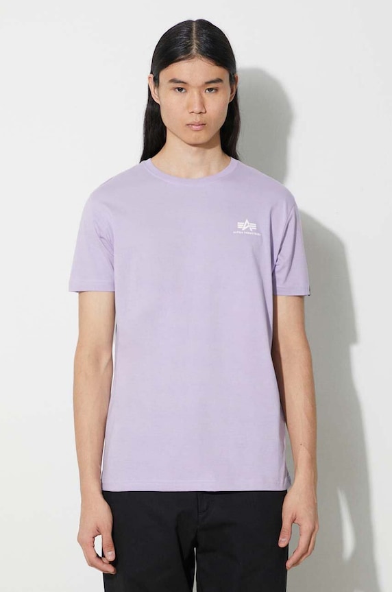 Alpha Industries tricou din bumbac print violet 188505