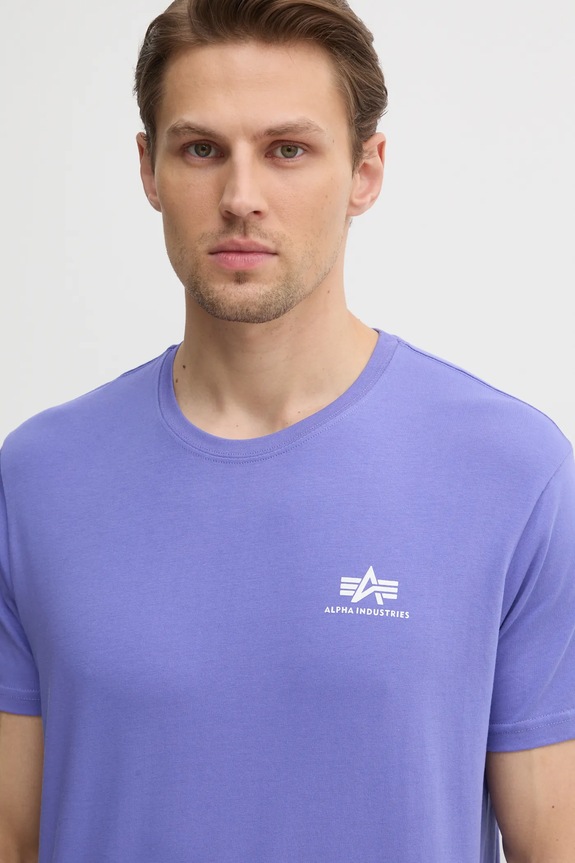 Alpha Industries t-shirt bawełniany nadruk fioletowy 188505