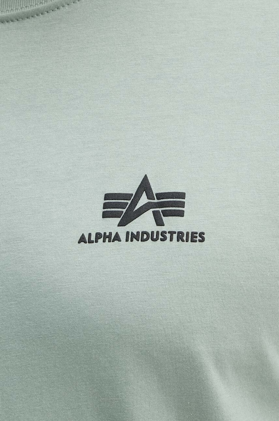 Βαμβακερό μπλουζάκι Alpha Industries 188505 πράσινο