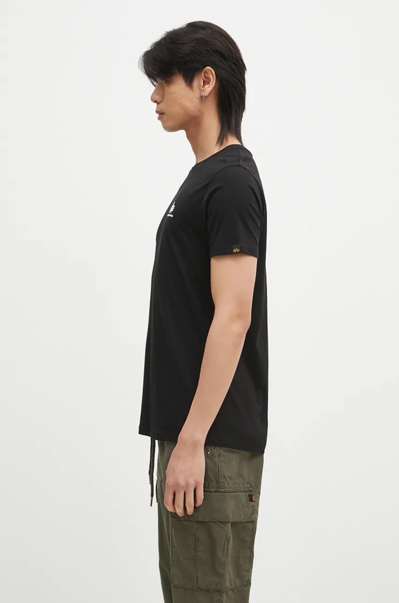 Bavlněné tričko Alpha Industries Basic T Small Logo 188505 černá SS26
