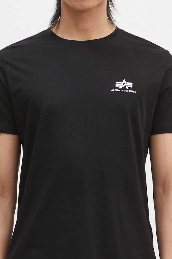 Bavlněné tričko Alpha Industries Basic T Small Logo černá 188505