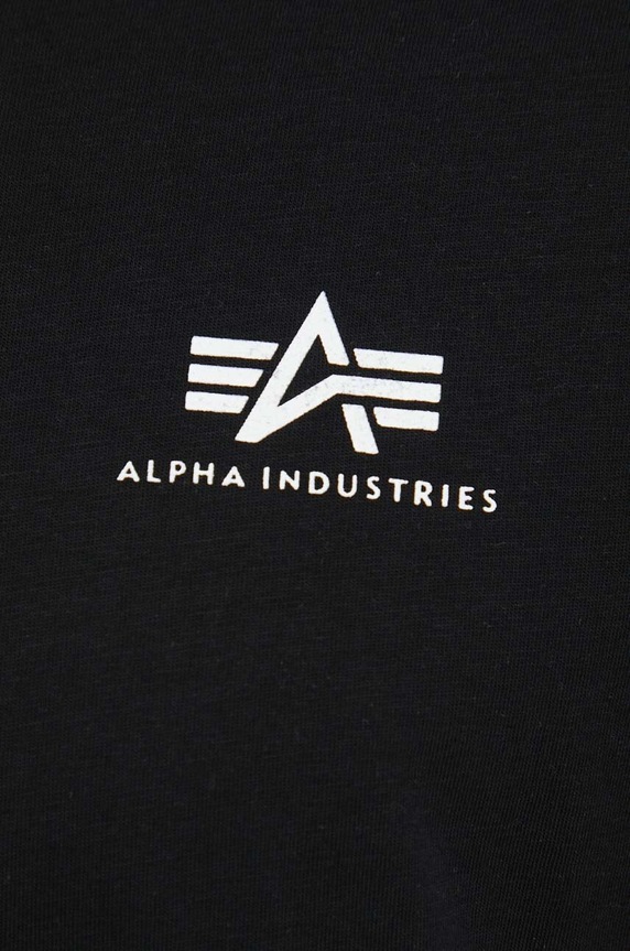 Pamučna majica Alpha Industries Basic T Small Logo 188505 crna