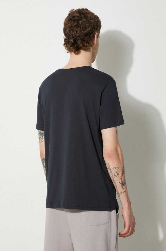 Bavlněné tričko Alpha Industries Basic T Small Logo 188505.07 námořnická modř AW23