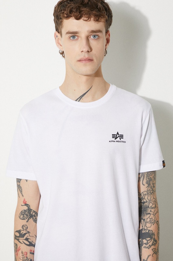 Бавовняна футболка Alpha Industries білий 188505.09