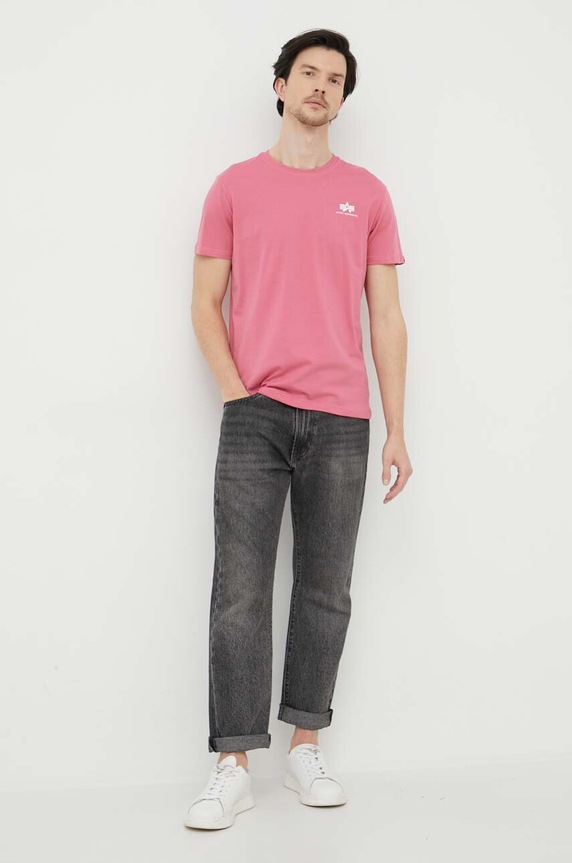 Alpha Industries pamut póló 188505.49 rózsaszín SS23
