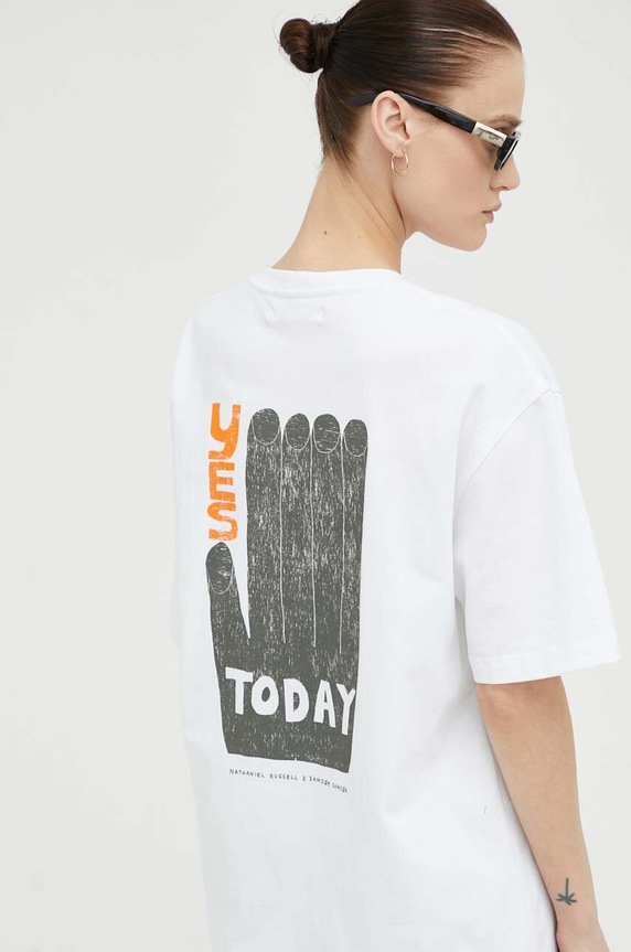 Samsoe Samsoe t-shirt bawełniany U23200002 biały
