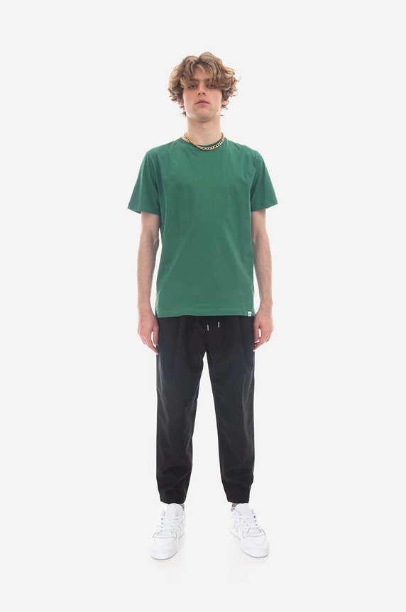Bavlněné tričko Norse Projects Niels Standard N01.0559.8082 zelená SS23
