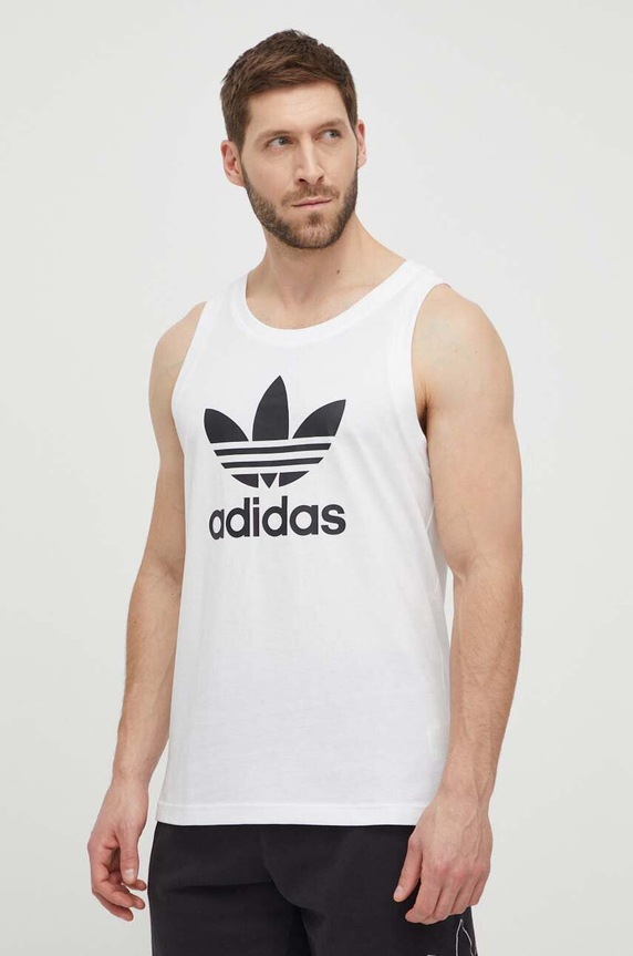 adidas Originals pamut top Adicolor Classics Trefoil Tank fehér IA4808