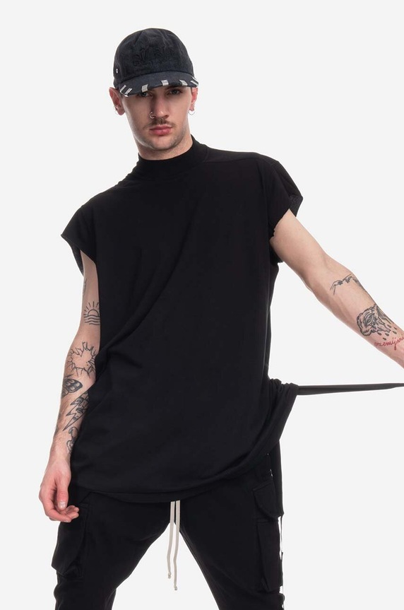 Rick Owens cotton T-shirt Knit Jumbo relaxed black DU01C6170.RN.BLACK