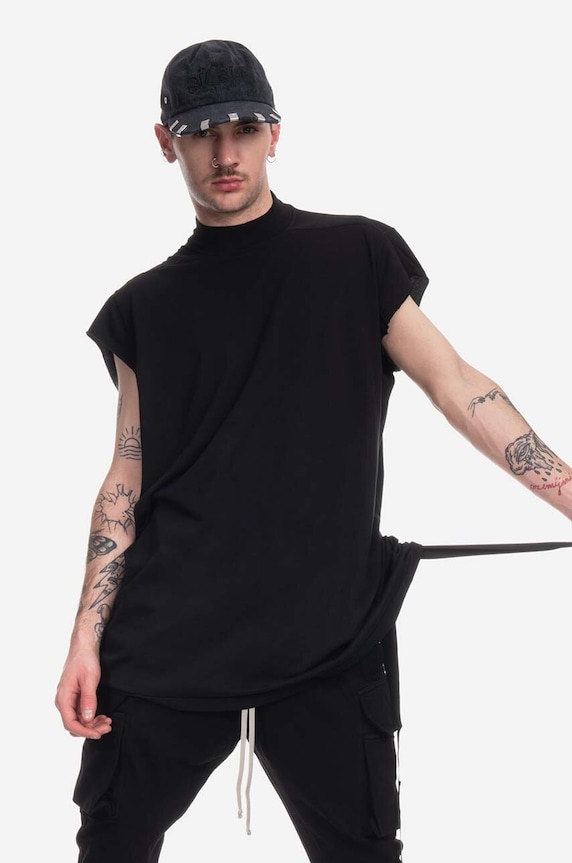 Rick Owens cotton T-shirt Knit Jumbo relaxed black DU01C6170.RN.BLACK
