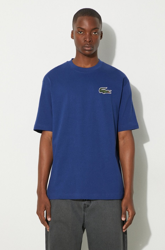 Lacoste t-shirt in cotone rilassato blu navy TH0062