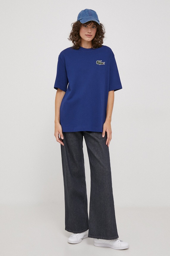 Abbigliamento Lacoste t-shirt in cotone TH0062 blu navy