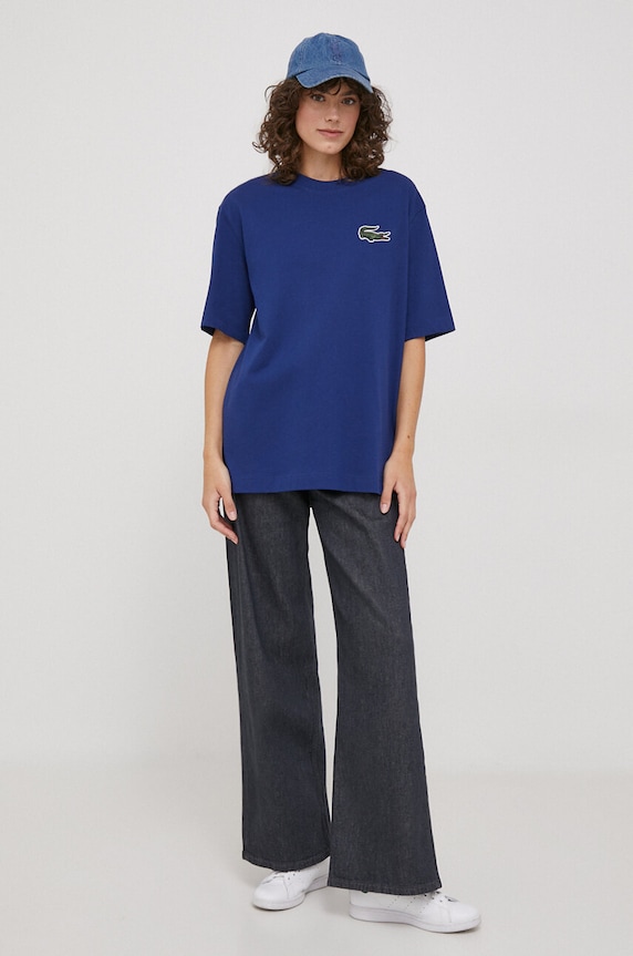 Abbigliamento Lacoste t-shirt in cotone TH0062 blu navy