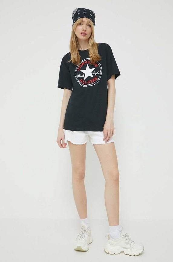 Îmbrăcăminte Converse tricou din bumbac 10025459.A01 negru
