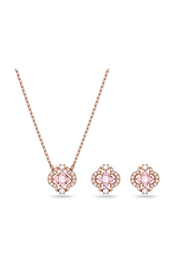 Swarovski naszyjnik i kolczyki SPARKLING kryształ Swarovskiego złoty 5516488
