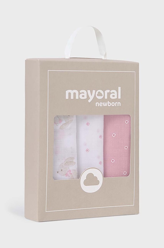 Chłopiec Mayoral Newborn pieluszka niemowlęca 3-pack 19402.1B.Newborn.PPYH różowy