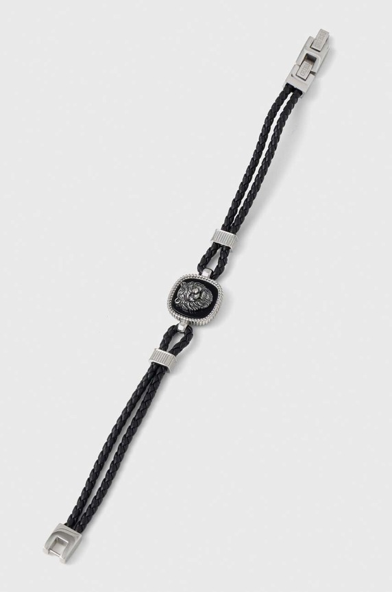 Guess braccialetto vera pelle argento JUMB04.005JW