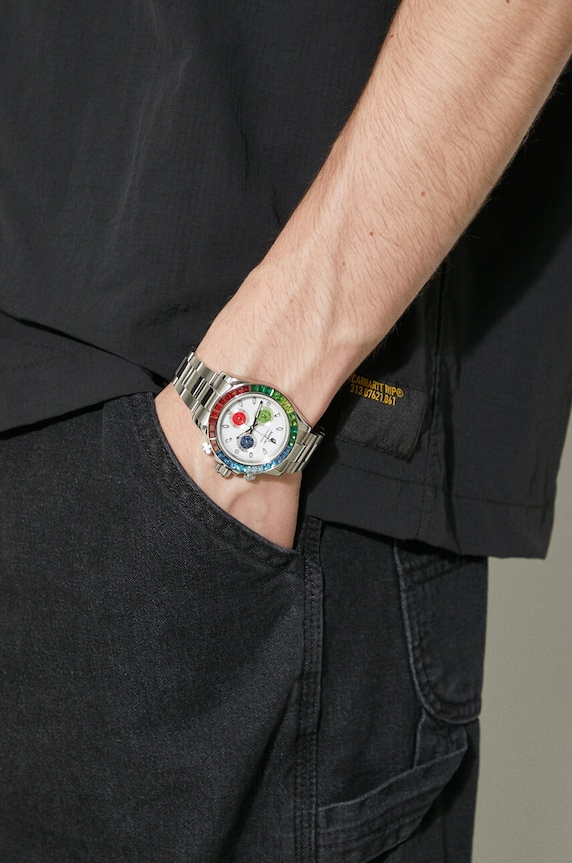 A Bathing Ape watch 30Th Anniversary Type 4 Bapex silver 1J70187001