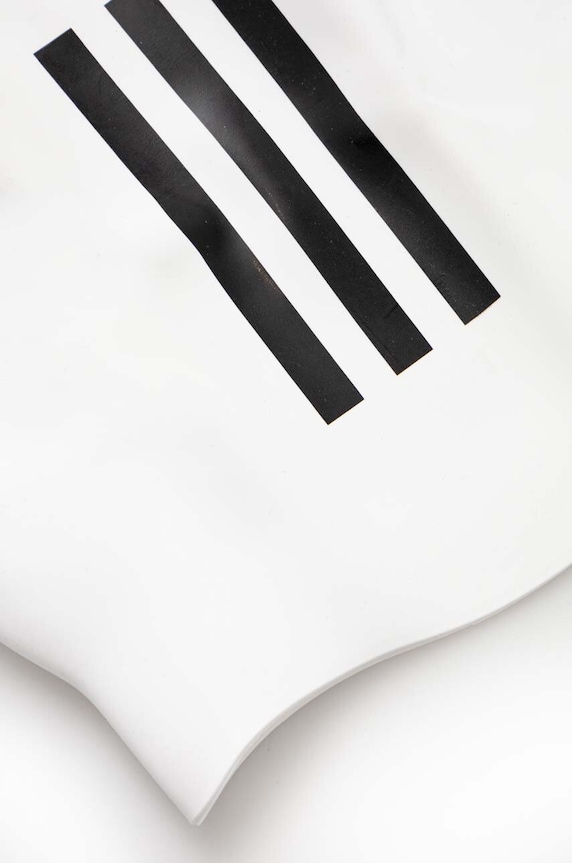 Plavecká čiapka adidas Performance 3-Stripes biela IU1902