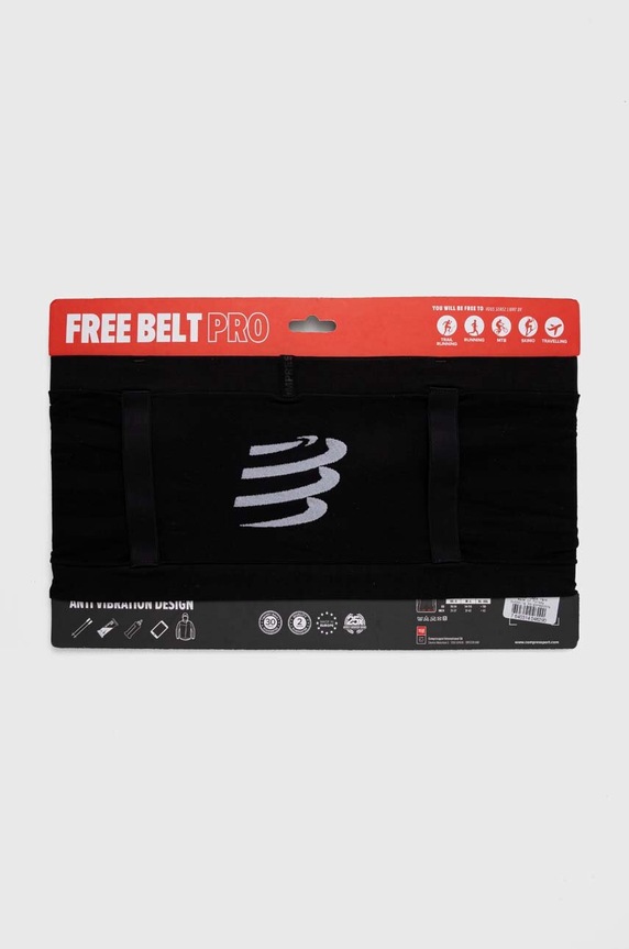 Compressport pas biegowy damski Free Belt Pro czarny CU00011B