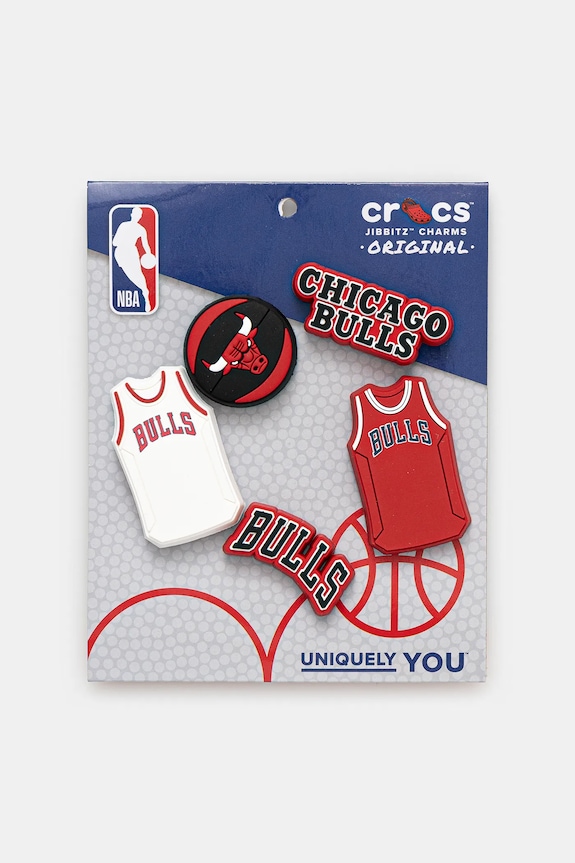 Crocs papucs dísz JIBBITZ NBA Chicago Bulls 5-Pack 5 db piros 10011280