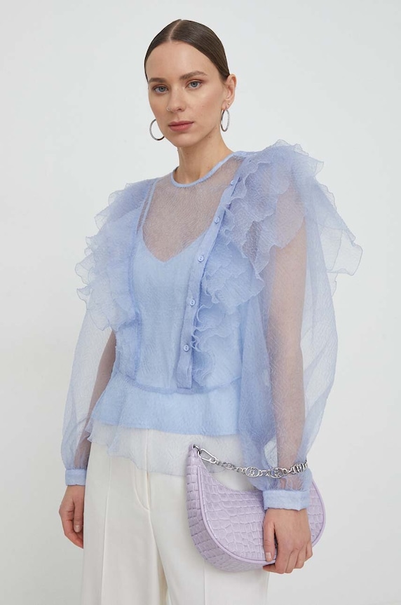 Halenka Custommade Delphina hladký modrá 999344248