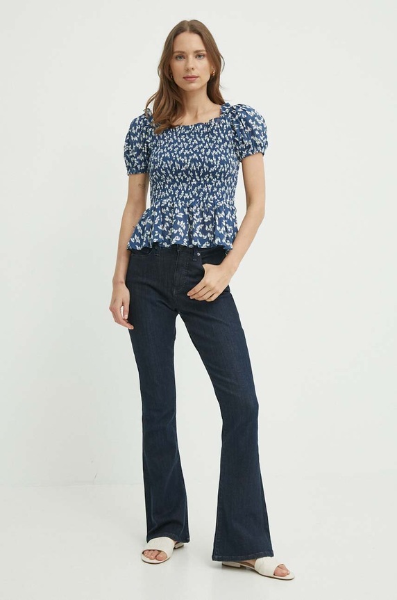 Lauren Ralph Lauren bluza din bumbac 200932963 albastru SS24