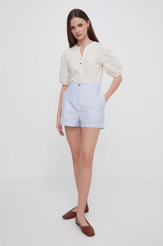 Lauren Ralph Lauren bluzka bawełniana 200933282 beżowy SS24