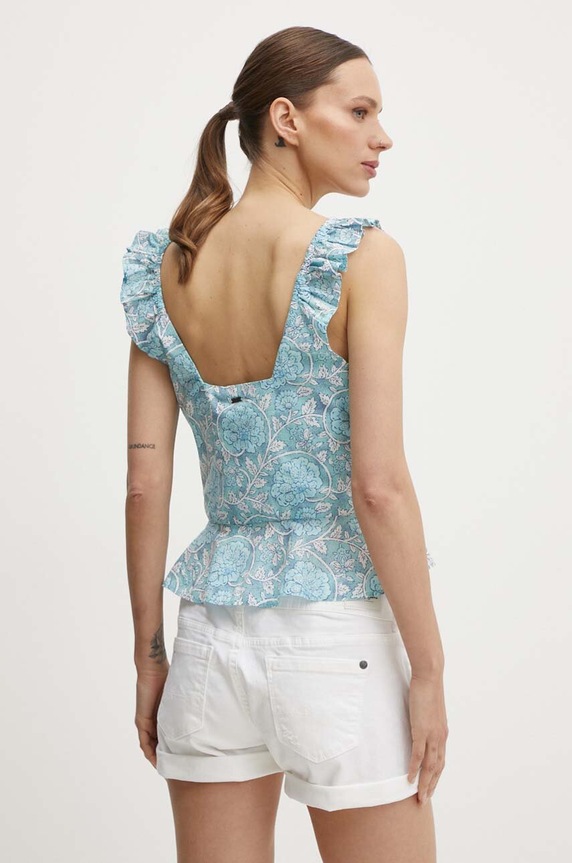 Oblečenie Bavlnený top Pepe Jeans EMILIA PL304799 modrá