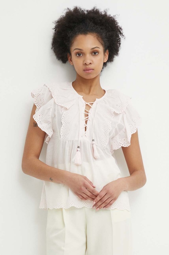 Pepe Jeans bluza din bumbac DOROTEA uni roz PL304815