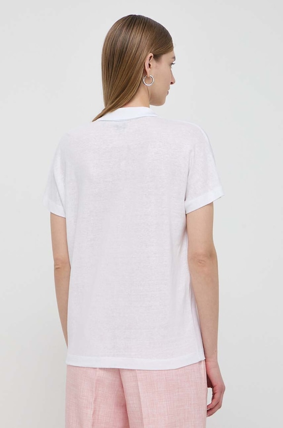 Oblečenie Ľanové polo BOSS 50512038 biela