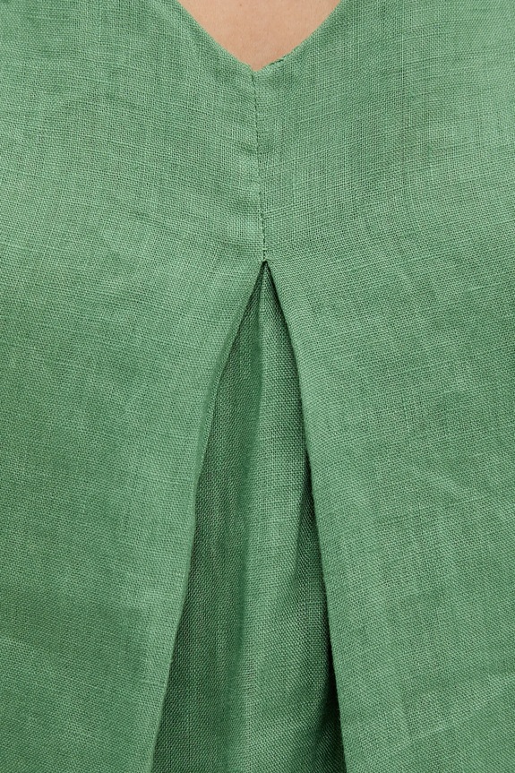 Lanena bluza United Colors of Benetton 5BMLDQ06W zelena