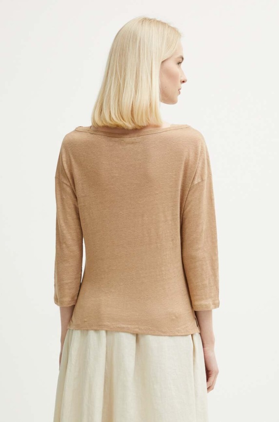 Odzież United Colors of Benetton sweter lniany 3KGQE16B0 beżowy