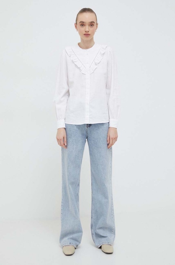 Ľanová košeľa Levi's A7356 biela SS24
