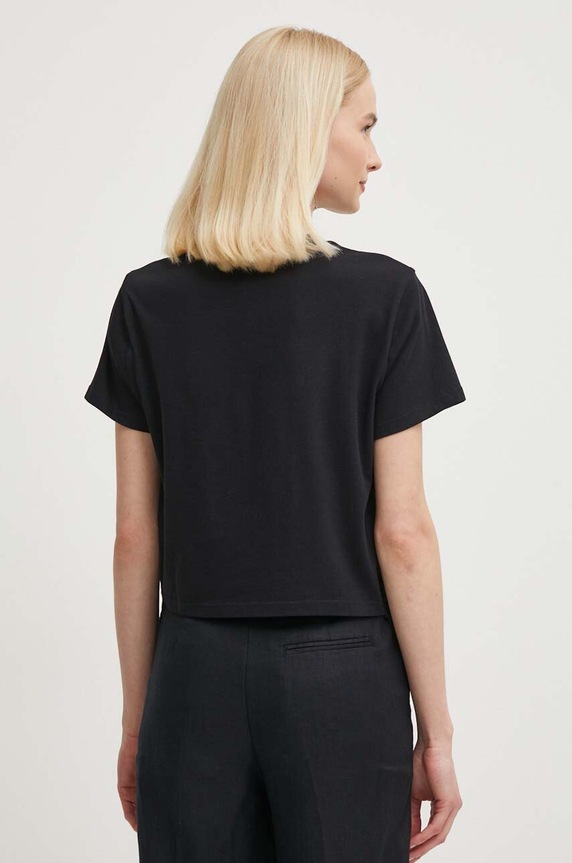 Odzież Sisley t-shirt bawełniany 3F1QL105I czarny