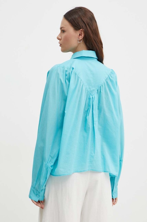 Sisley bluzka bawełniana niebieski 5HO1LQ06T