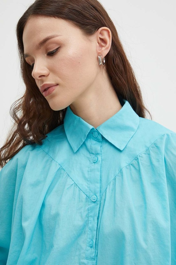 Sisley bluzka bawełniana 5HO1LQ06T niebieski