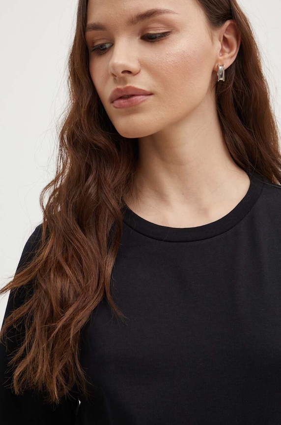 Sisley t-shirt bawełniany 3B4BL105G czarny