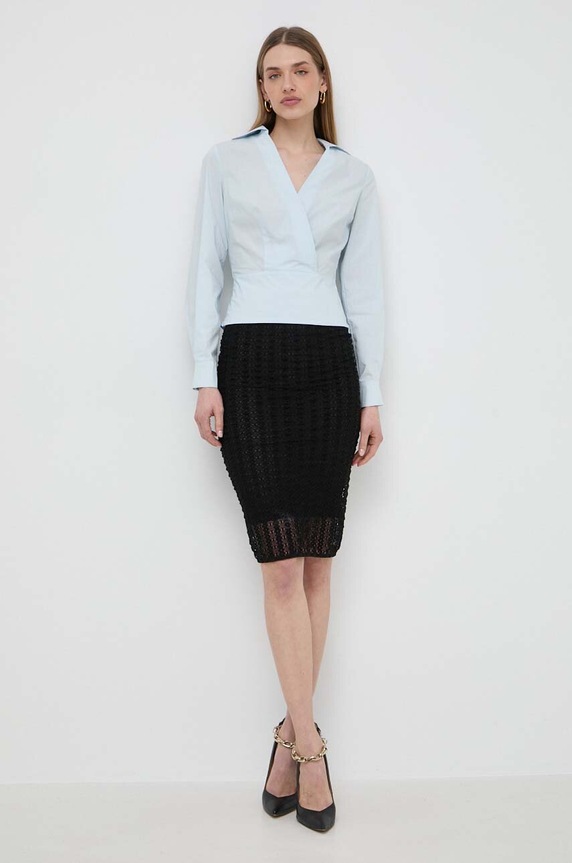 Хлопковая блузка Marciano by Guess CORINNE 4GGH04.9869Z голубой SS24