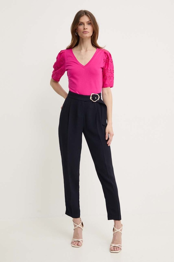 Тениска Morgan DPALM DPALM.BOUGAINVIL розов SS24