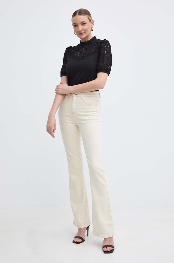 Morgan bluza din bumbac DULIE DULIE.NOIR negru SS24