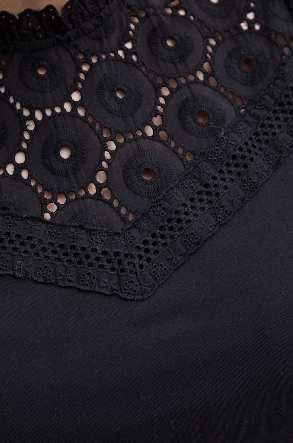 Morgan bluza din bumbac DULIE DULIE.NOIR negru