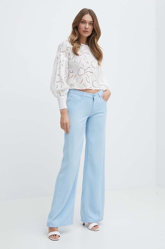 Βαμβακερή μπλούζα Morgan OSIA OSIA OSIA.OFF.WHITE λευκό SS24