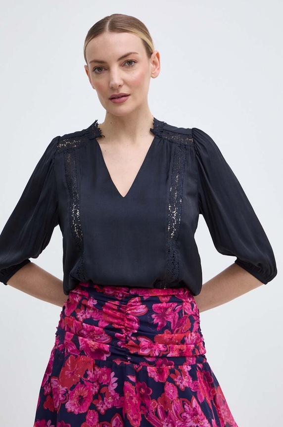 Morgan camicetta OUMAGE semplice blu navy OUMAGE.MARINE