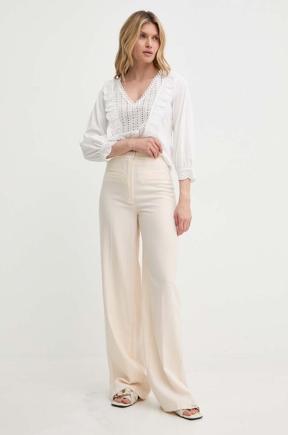 Morgan blúz pamutból TAROSA TAROSA.OFF.WHITE fehér SS24