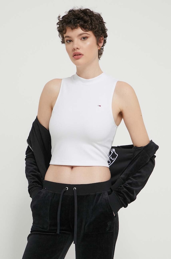 Top Tommy Jeans biela DW0DW17985