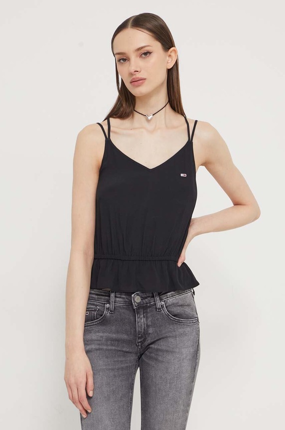 Tommy Jeans bluză negru DW0DW17802