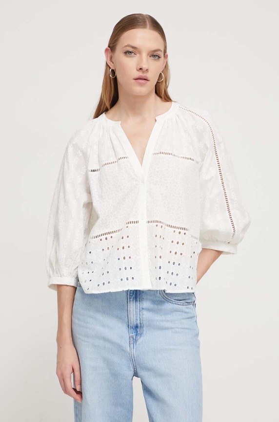 Desigual bluzka bawełniana JULIETA bawełna biały 24SWBW27