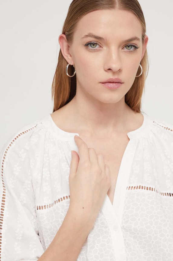 Desigual bluzka bawełniana JULIETA biały 24SWBW27